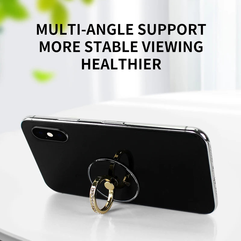 Mobile Phone Ring Holder Transparent Telephone Cellular Support  Diamond Clear 360 Degree Socket Stand SmartPhone Accessories