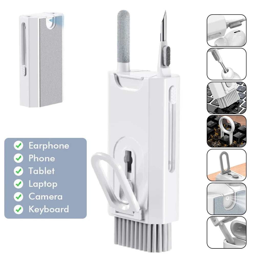 18-i-1 datortangentbordsrengöringssats Telefon Surfplatta Kamera Rengöringsverktyg för skärm Rengöring av hörlurar Borste Tangentkapsel avdragare Telefonhållare
