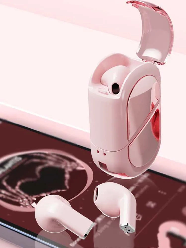 Creative Rotatable Bluetooth Earphones, Love TWS 5.3 Wireless Earphones, Deformation Earphones