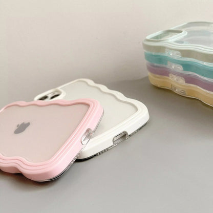 Transparent Curly Wave Shockproof Case for iPhone Models