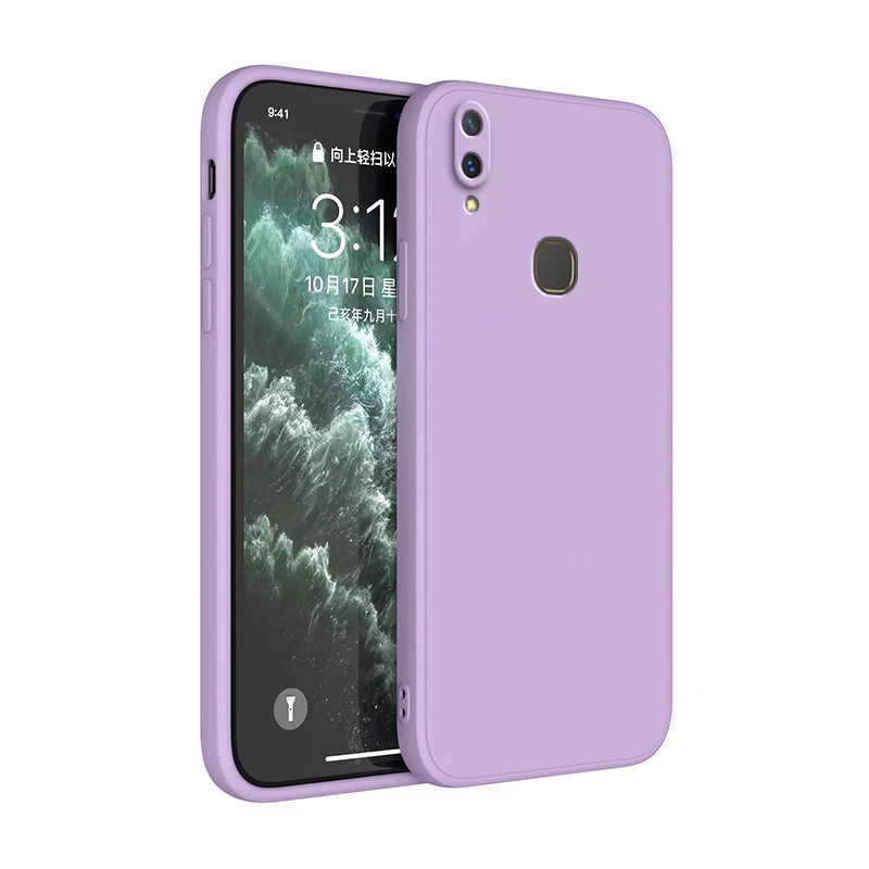 Lyxigt flytande lila silikonfodral för Xiaomi Redmi Note 5 6 7 8 8T 9 9s 10S 10 Pro Fundas Redmi 8 8A 9 9A 9C 10A 10C skalfodral