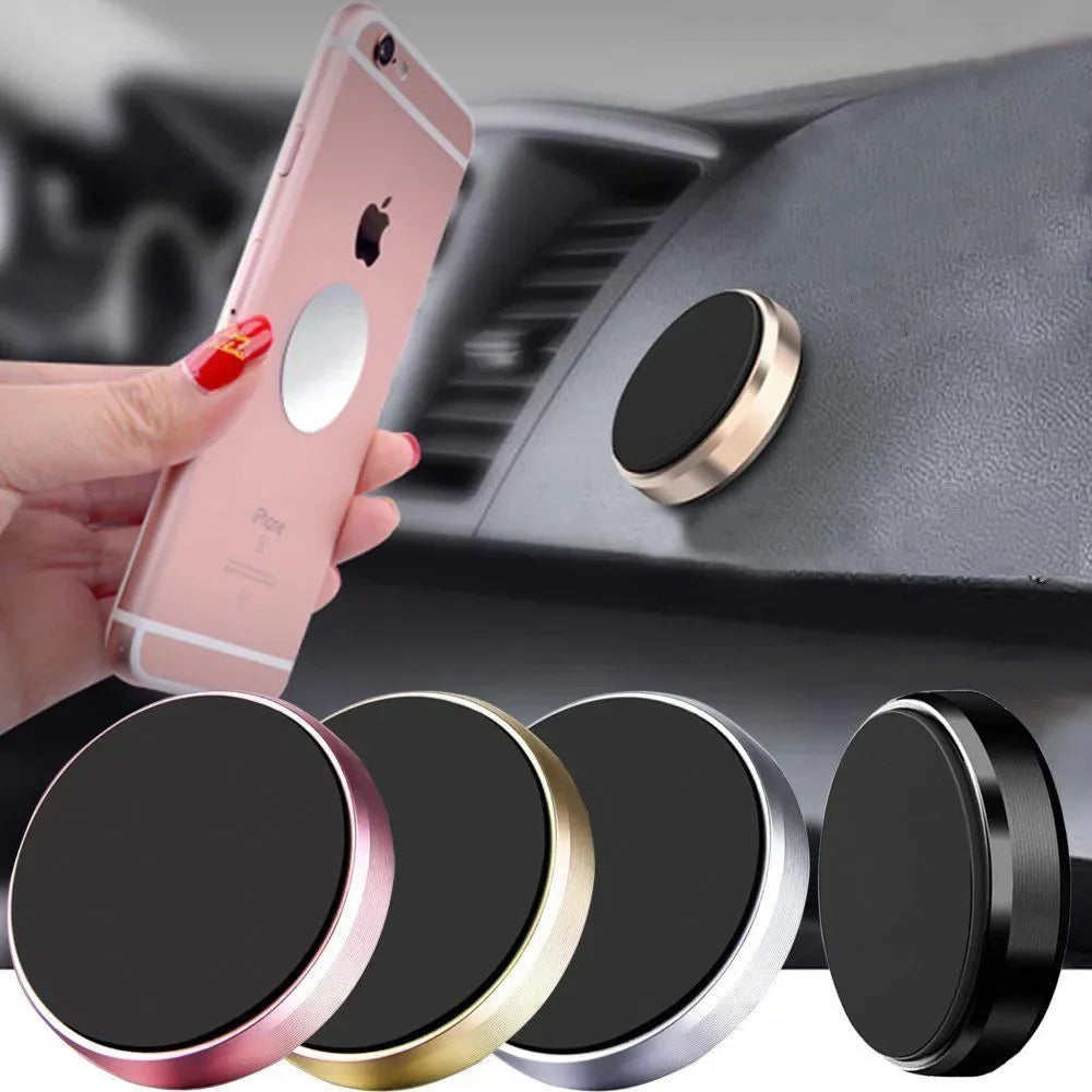 Magnetic Car Phone Holder with Dashboard or Wall Mount for iPhone, Samsung, and Xiaomi