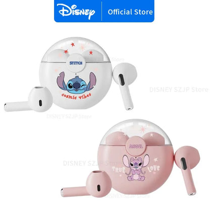 Nya Disney Q50 Stitch Angel Wireless Bluetooth 5.3 hörlurar HiFi Surround Sound Headset Smart Touch Headphone Lång uthållighet