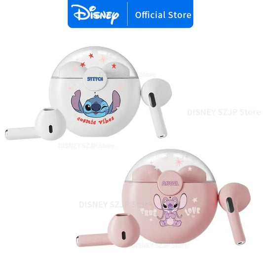 Nya Disney Q50 Stitch Angel Wireless Bluetooth 5.3 hörlurar HiFi Surround Sound Headset Smart Touch Headphone Lång uthållighet