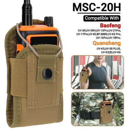 Taktisk Walkie Talkie Pouch Oxford Molle Radio Pouch Hållare Ficka Bärbar Utomhus Jakt Sport Midjeväska Interphone hölster