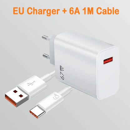 För Xiaomi 67W USB Snabbladdare 6A Typ C Kabeltelefon Strömadapter För Mi 12 11 POCO X5 X4 Pro Redmi Note9 10 11 Laddningslinje