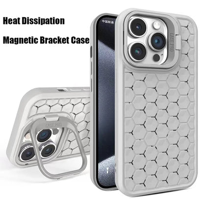 Magsafe Magnetic Heat Dissipation Car Bracket Shockproof TPU Phone Case for iPhone 15 14 13 12 11 Pro Max