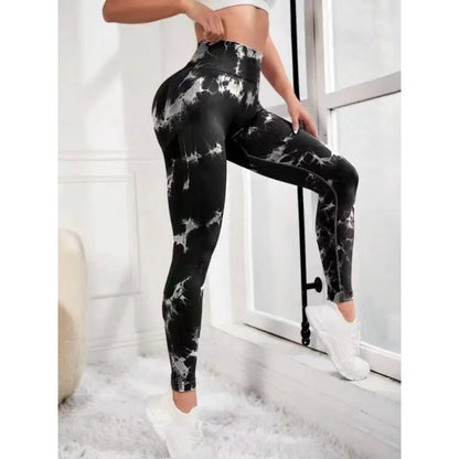 Kvinnors hög midja Tie-Dye Yoga Leggings i 26 färger