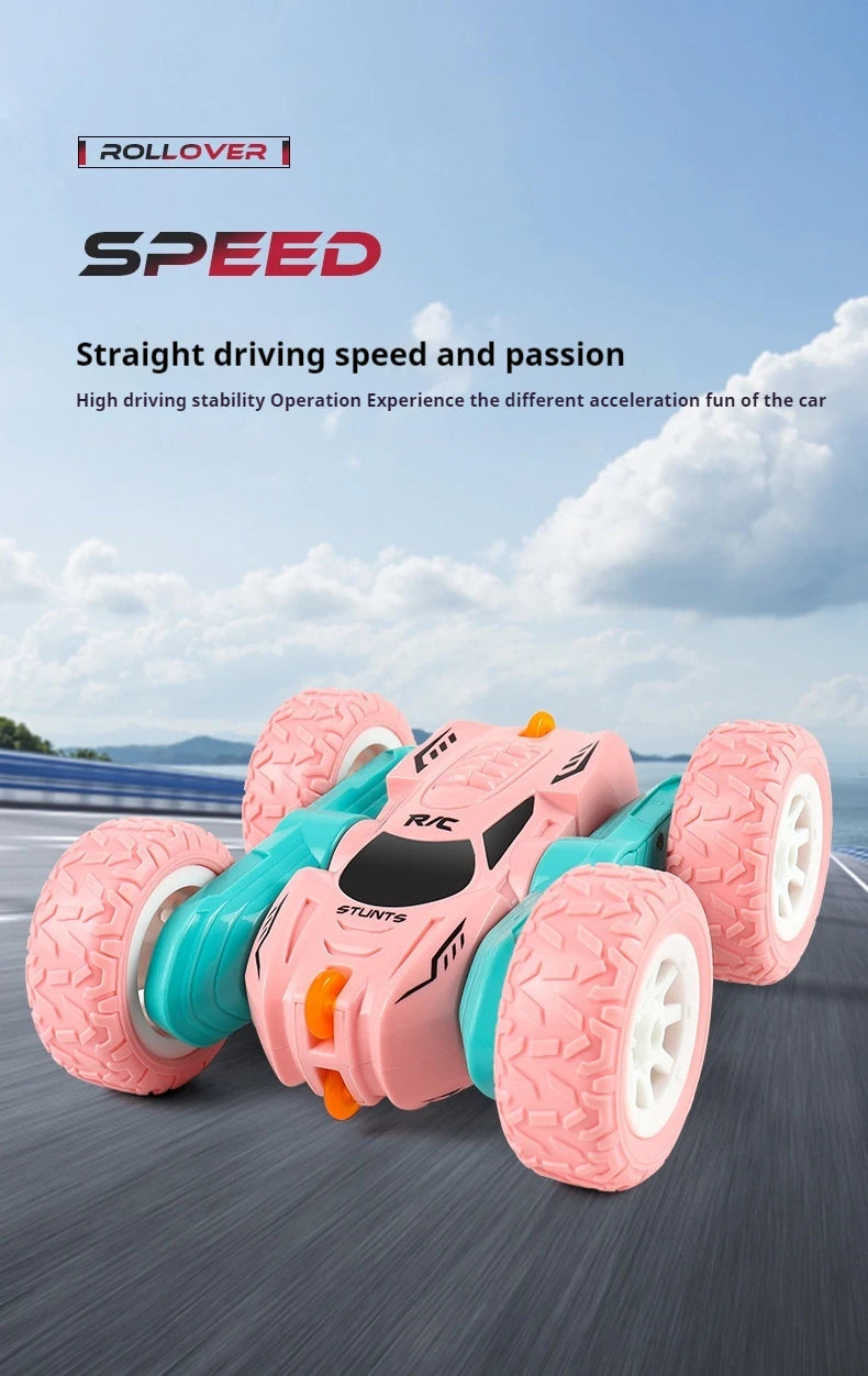 RC Car – 2.4G High-Speed Mini Double-Sided Stunt Car, 360-Degree Rotating with Lights, Remote Control Toy for Children