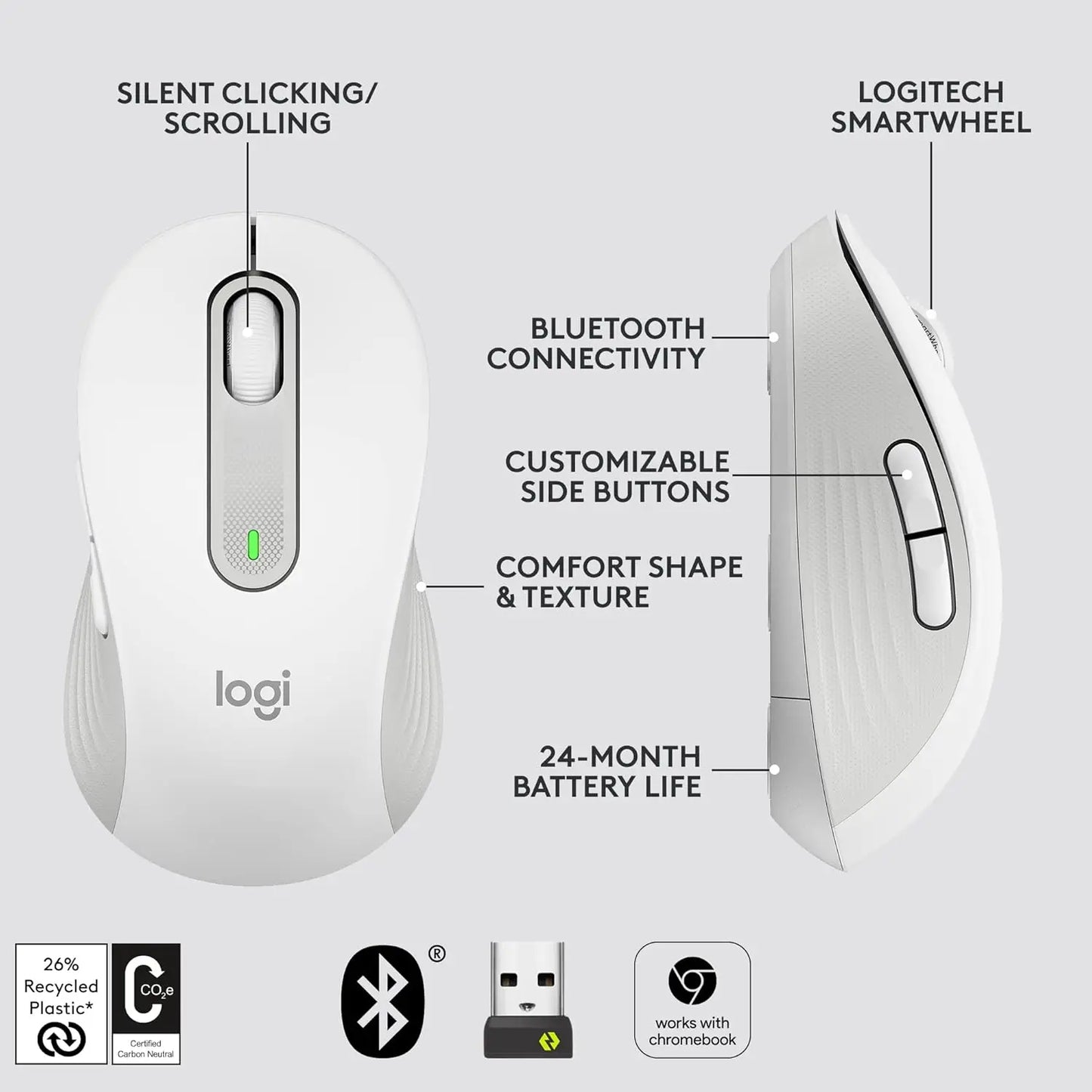 Logitech M650 / M650L Wireless Bluetooth Mouse Silent Office Laptop Mice  No Driver Version Cannot link to G HUB