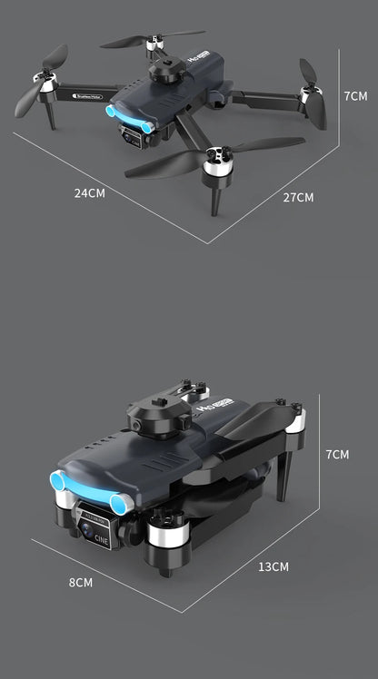 MHD H10 Foldable Brushless Drone 6K HD Dual Camera Optical Flow WiFi Professional Aerial Photography One Key Control Outdoor Toy