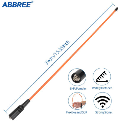 ABBREE AR 771 SMA Female Antenna Dual Band 144/430MHz for Baofeng UV 5R S9PLUS UV 13 21Pro Quansheng UV K5 Walkie Talkie NA771