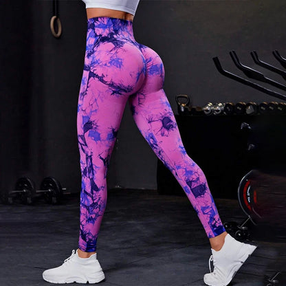 Kvinnors hög midja Tie-Dye Yoga Leggings i 26 färger