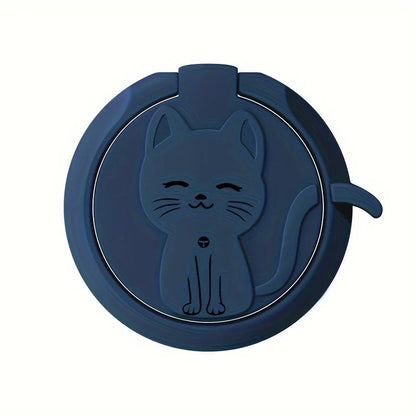 Rotate Metal Ring Holder Cute Cartoon Cat Finger Ring Mobile Phone Round Mount Stand for IPhone 15 Samsung Huawei Xiaomi Redmi