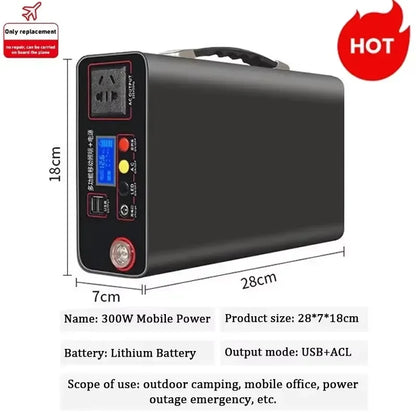 300W Portable Power Station 220V 90000mAh Power Bank for Camping