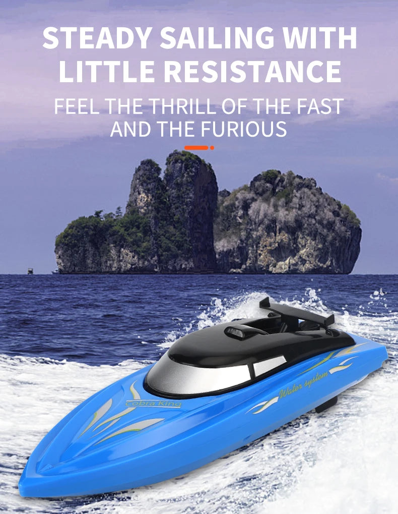 RC High-Speed Boat 10Km/h 2.4G Waterproof Remote Control Boats Ship Speedboats Remote Control Outdoor Toys for Kids Adult Gifts