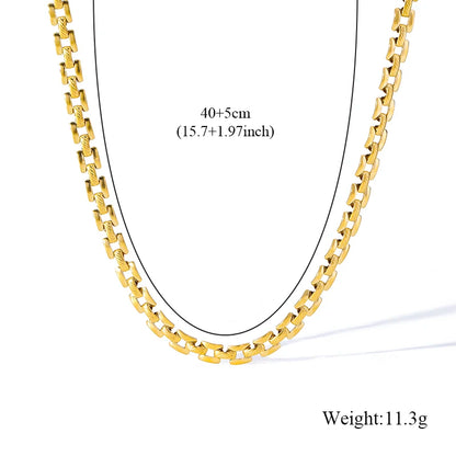 EILIECK 316L Rostfritt stål Metall Twist Wound Chain Halsband För Kvinnor Mode 18K Guldpläterad Hals Kedja Krage Smycken Bijoux