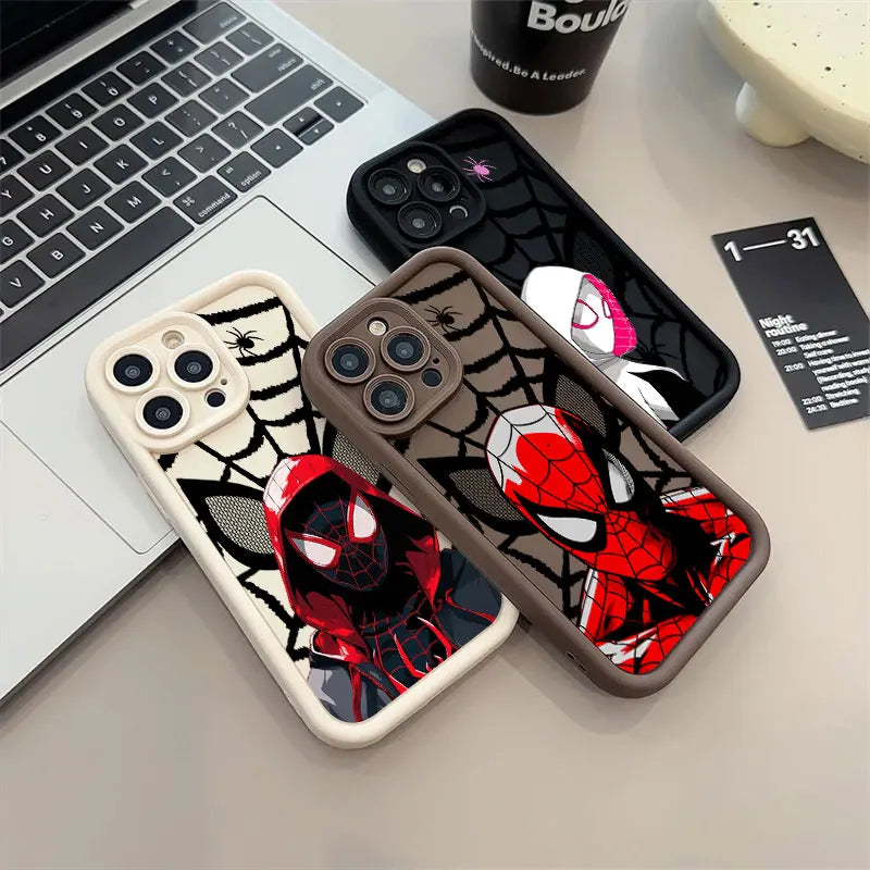 Marvel Spiderman Miles Morales Heroes Phone Case For iPhone 11 12 13 14 15 16 Pro Max X Case For iPhone 16 Plus Protective Cover