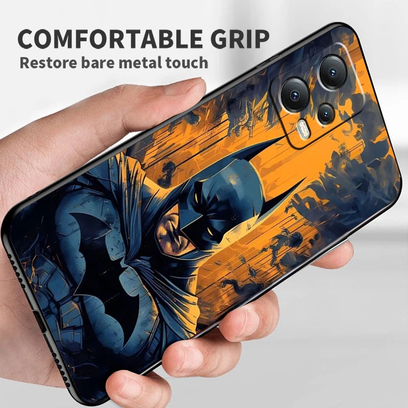 B-Batman Cartoon Cute Phone Case – Universal Black Cover för Xiaomi Redmi