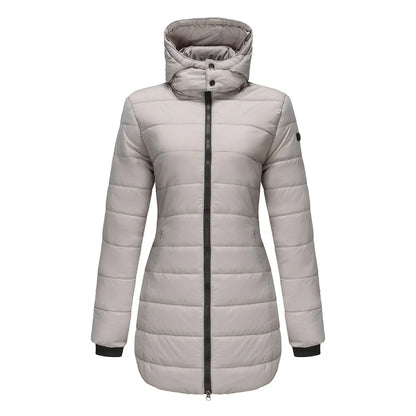 Long Quilted Puffer Jacket for Women in Bold Colors