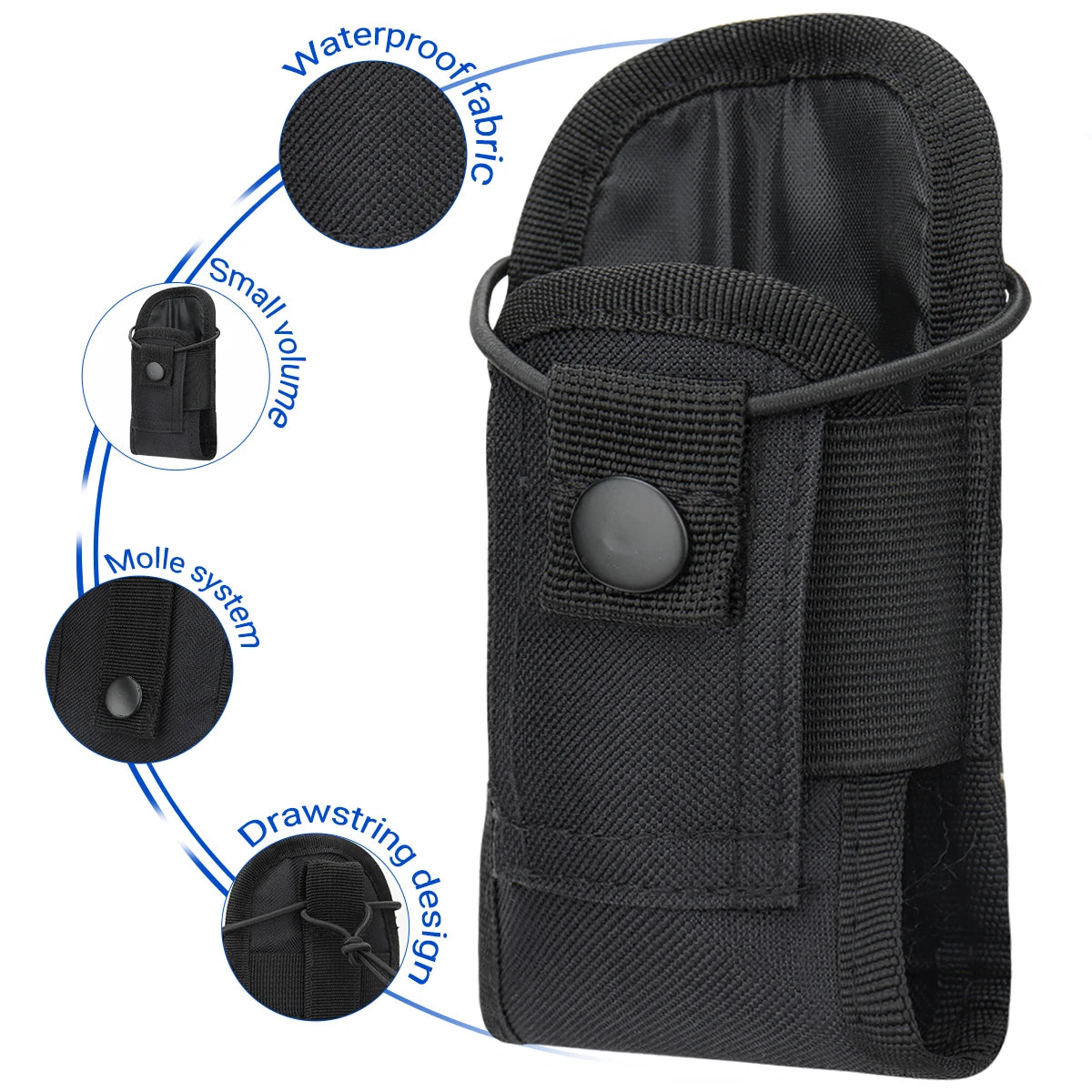 Taktisk Walkie Talkie Pouch Oxford Molle Radio Pouch Hållare Ficka Bärbar Utomhus Jakt Sport Midjeväska Interphone hölster