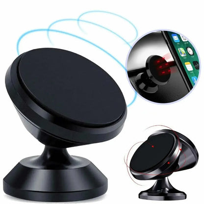 Magnetic Car Phone Holder with Dashboard or Wall Mount for iPhone, Samsung, and Xiaomi