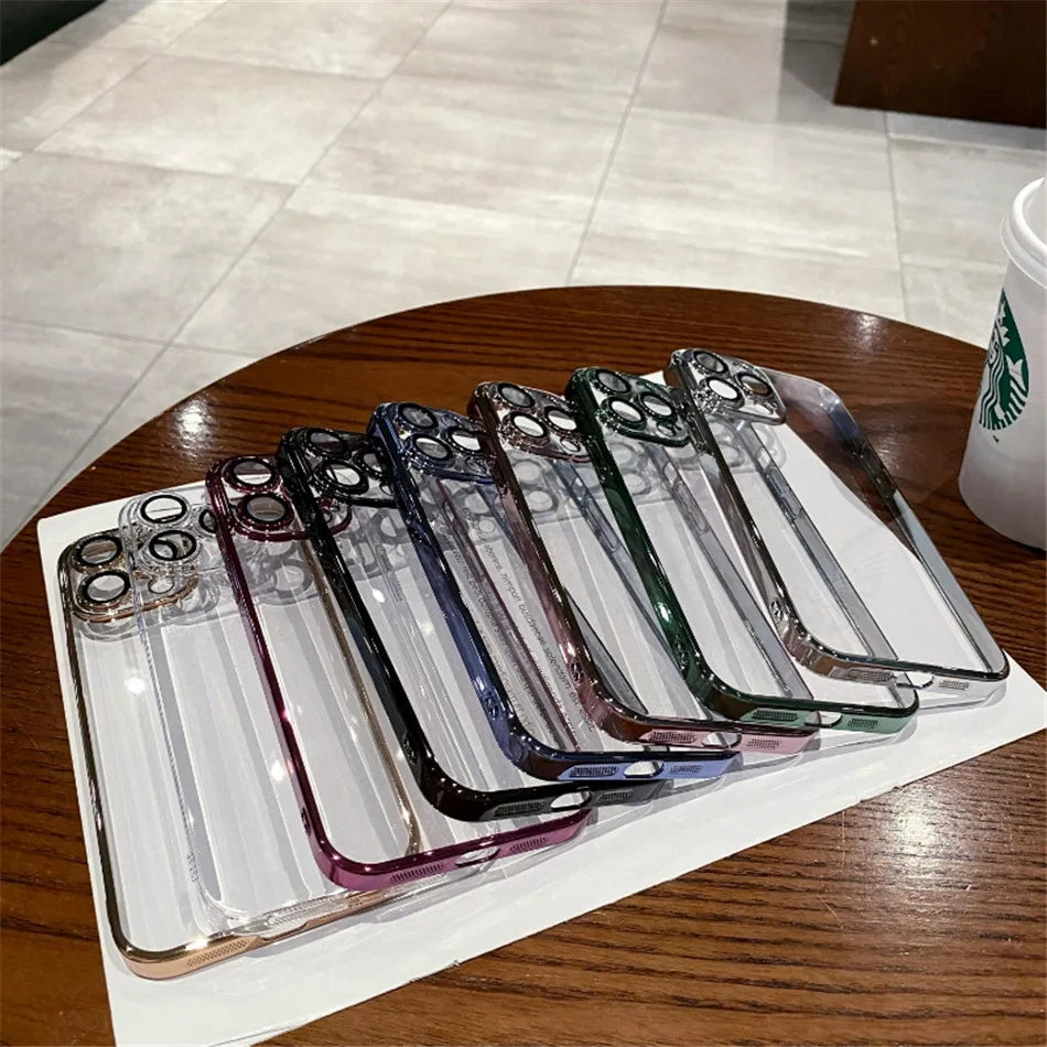 Transplant Plating Clear Silicone Phone Case For iPhone