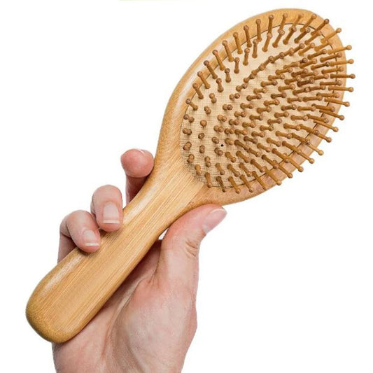 Premium Bamboo Hair Brush – Wooden Comb to Improve Hair Growth and Prevent Hair Loss.