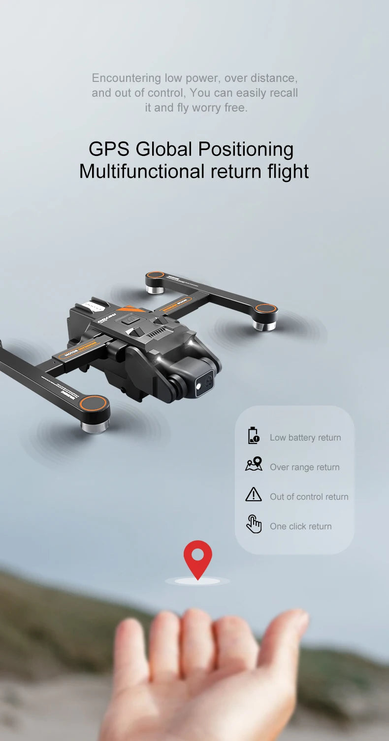 RG 700Pro RC Drönare GPS Undvikande av hinder Flygfotografi HD Dubbelkamera Quadcopter Borstlös motorhelikopter Barn Vuxenleksak