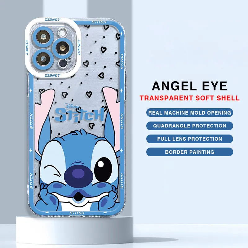 Disney Cute Stitch Cover Case för Samsung Galaxy A53 A73 A21s A52 A54 A32 A11 A33 A12 A13 A14 A34 A72 A24 A23 A42 A22