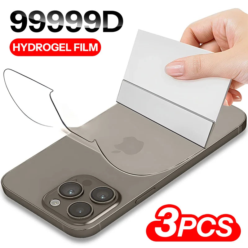 3st Hydrogel Film För iPhone 16 15 14 13 12 11 Pro Max Mini Soft Screen Protector 8 Plus Bakfilm Ej glas Telefontillbehör