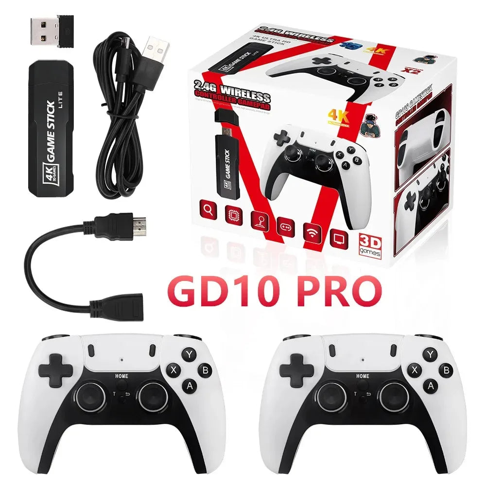 Nytt GD10 PRO Video Game Stick Console 2.4G Double Wireless Controller Game 4K 58000 Spel 256GB Retrospel Pojke Julklapp