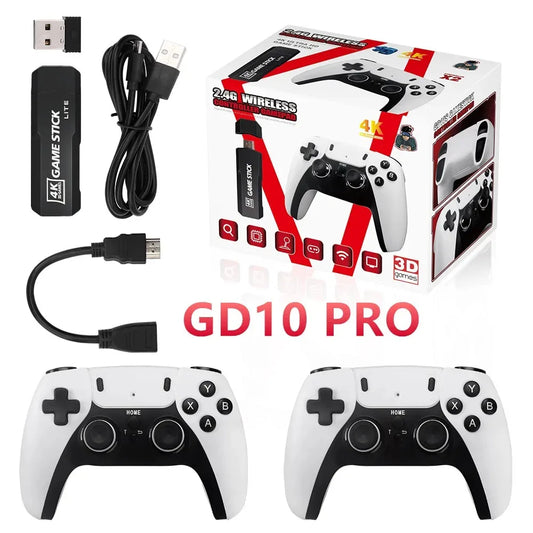 Nytt GD10 PRO Video Game Stick Console 2.4G Double Wireless Controller Game 4K 58000 Spel 256GB Retrospel Pojke Julklapp