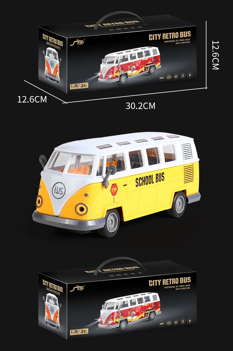 Remote Control Tour Bus – 4CH Double Decker Sightseeing Bus, Simulated Ambulance & School Bus Model, RC Electric Vehicle Toys