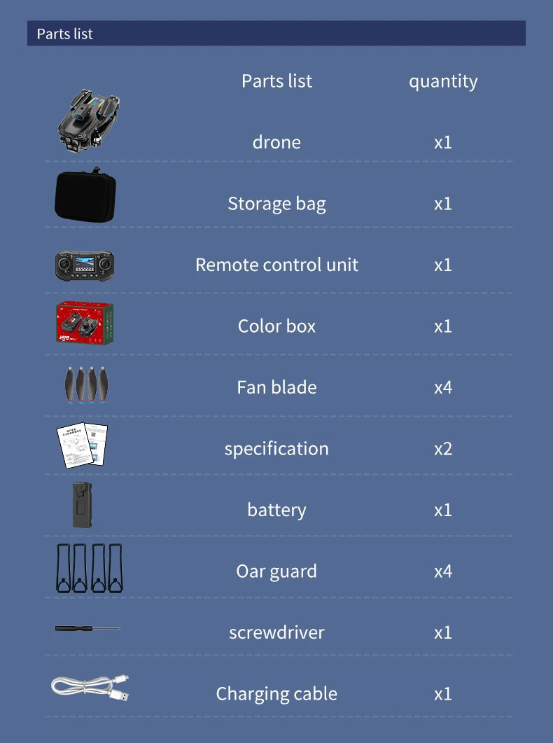 MHD Dual Camera Drone H19 Intelligent skärmkontroll Drone Borstlös Servojustering Lång uthållighet Professionell Quadcopter-leksak