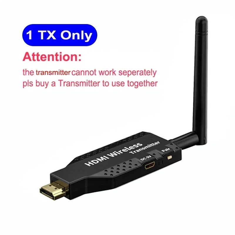 50M 5G 1080P HDMI Trådlös Audio Video Transmitter Receiver Extender för 1 TX-4 RX PS4 kamera Laptop PC till TV Monitor Projektor