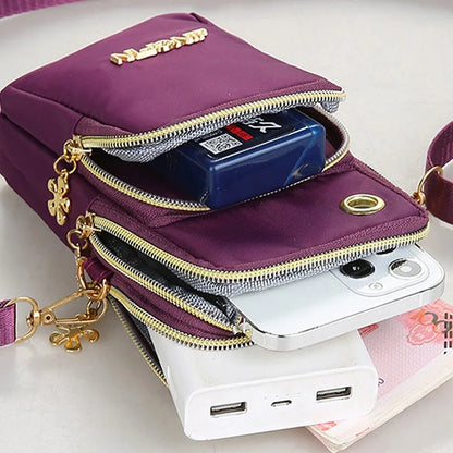 New Mobile Phone Crossbody Bags for Women – Fashion Female Shoulder Bag, Cell Phone Pouch with Headphone Plug, Large Capacity Wallet.