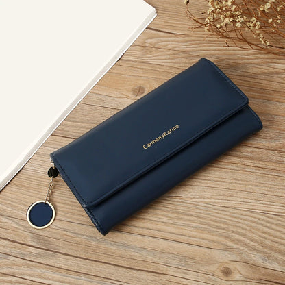 Fashion Women PU Leather Long Wallets Multi-functional Fold Purse Fresh Female Clutch Card Holder