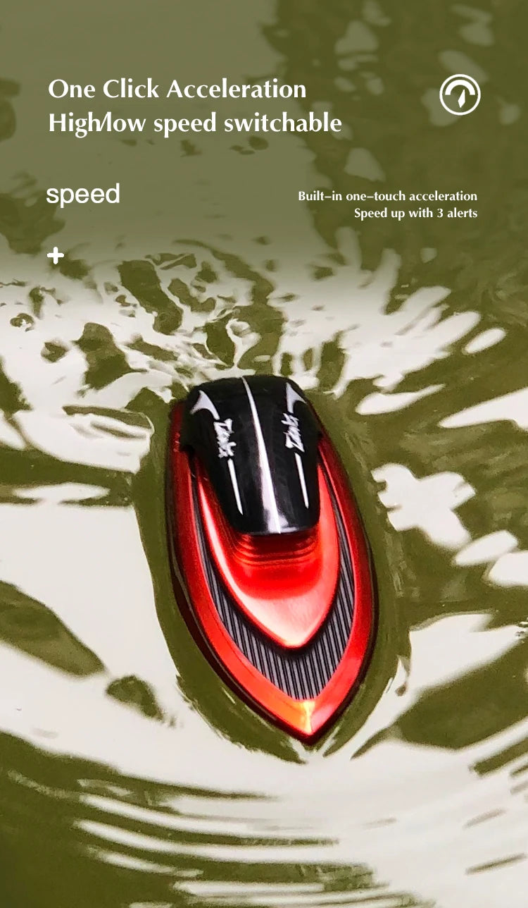 2,4G Minifjärrkontroll Speedboat High Speed ​​30KM/H Barns RC Racing Båtskeppstävling Race Båtar Leksaker för barn Present