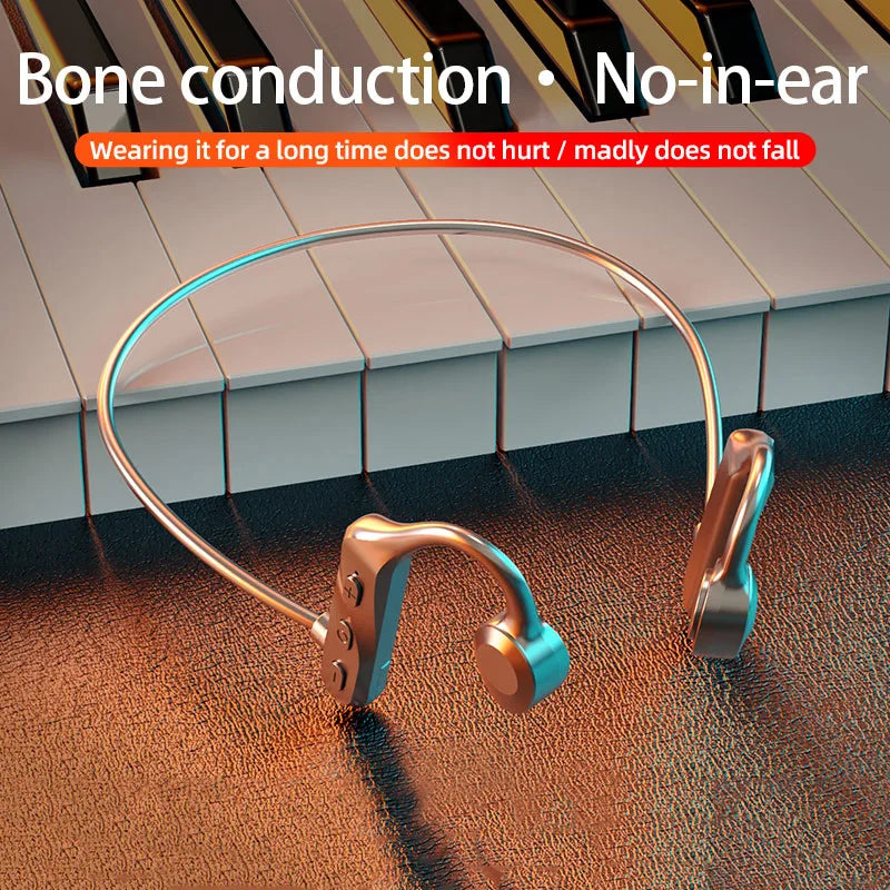 K69 Bone Conduction Hörlurar Bluetooth Hifi Musik hörlurar Sport Ear-hook Trådlösa headset med mikrofon vattentäta hörlurar