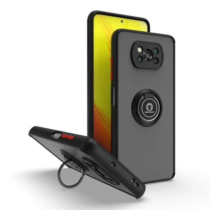 Shockproof Case for Xiaomi Poco X3 Pro, Magnetic Car Holder Ring Stand Phone Cover for Poco X3 NFC, X3 Pro, Poco X3 Pro