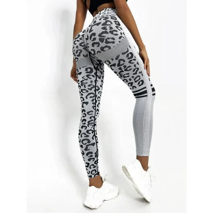 Women's High Waist Seamless Leopard Leggings with Hip Lift