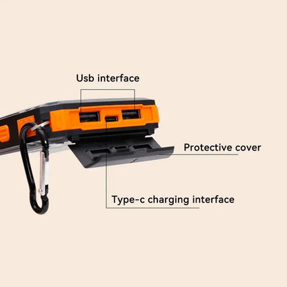 200000mAh Solar Power Bank med USB-A och USB-C snabbladdning