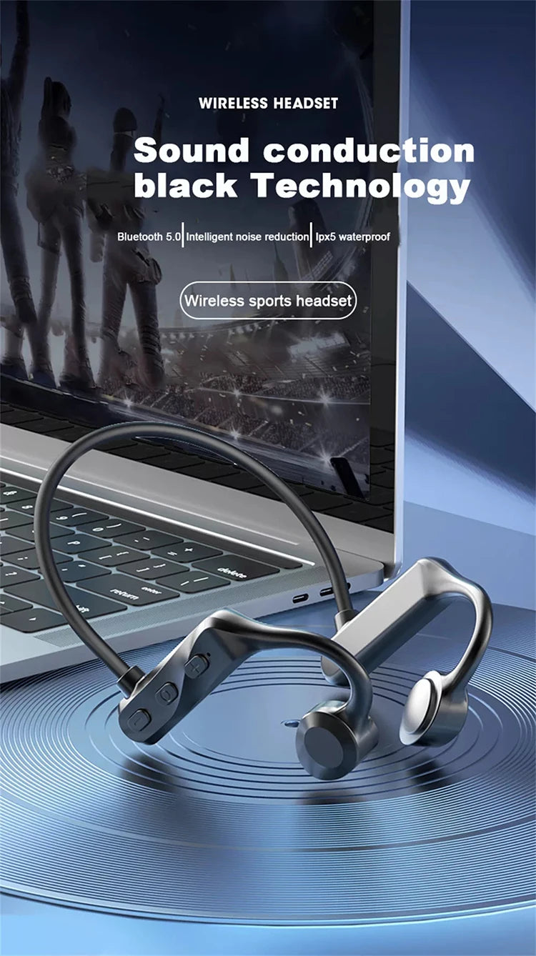 Bone Conduction Bluetooth Headset Ear Mounted Waterproof True Wireless Air Conduction Wireless Sports Headset