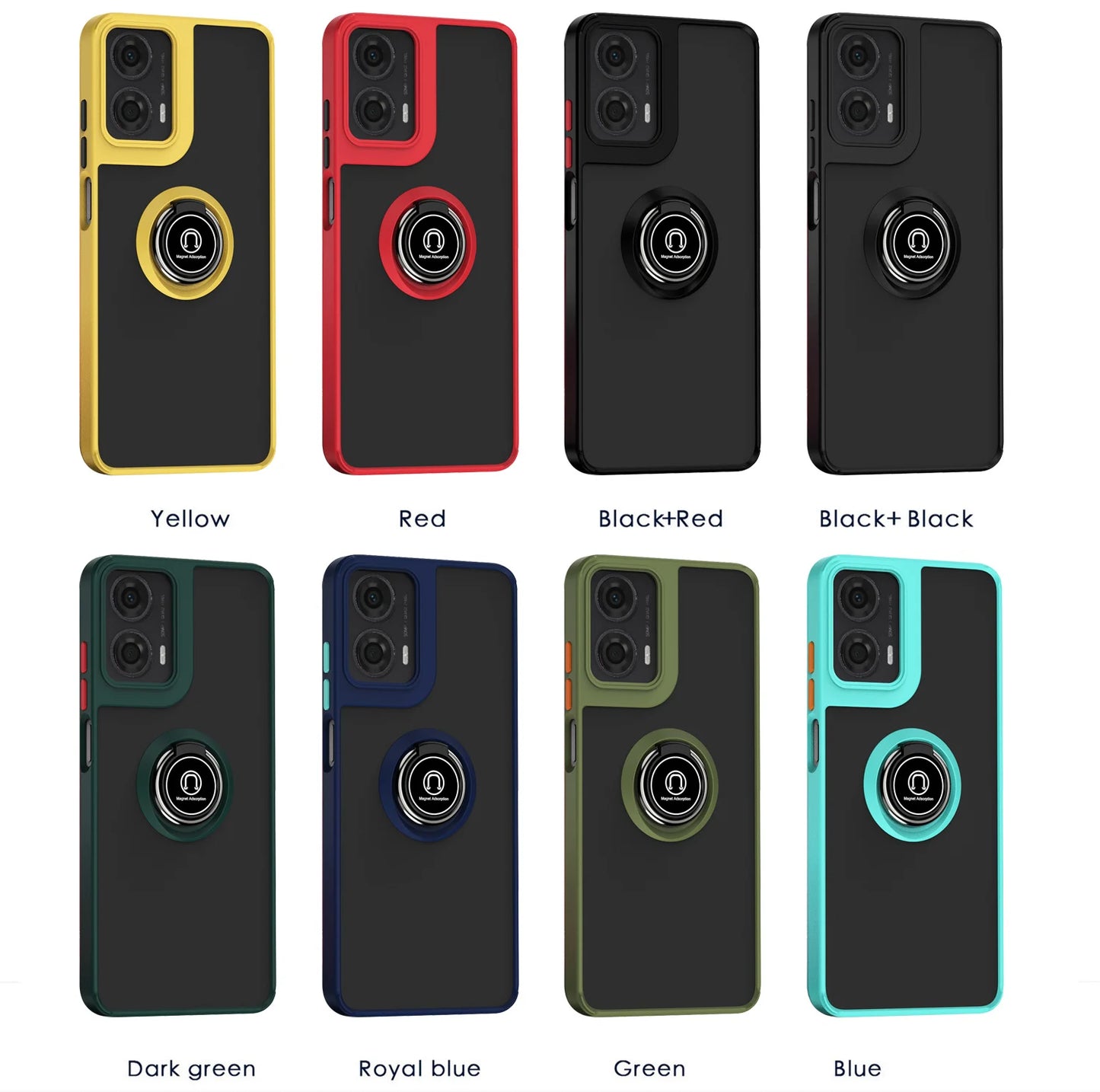 Dark Green Hight qualitet Magnetic Ring Matte Phone Case for Motorola 5G