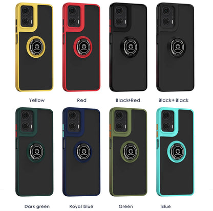 Dark Green Hight qualitet Magnetic Ring Matte Phone Case for Motorola 5G