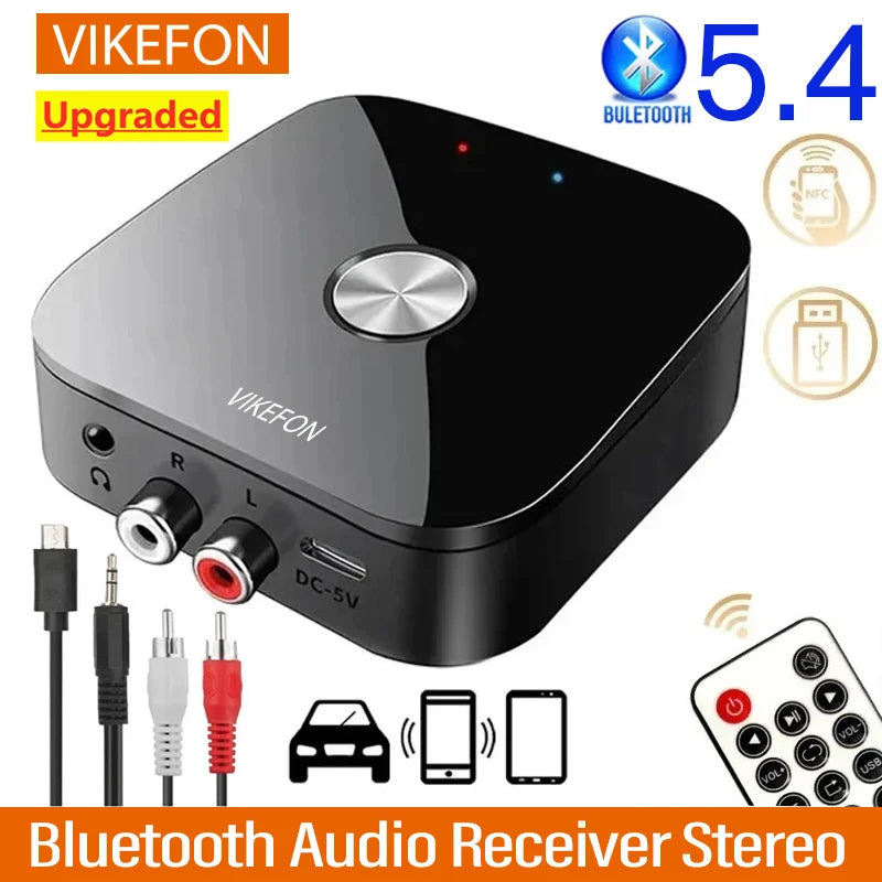 NFC Bluetooth Audio Receiver 3,5 mm AUX RCA Trådlös Stereo Adapter USB Dongle HIFI Fjärrkontroll För Car Kit Högtalarförstärkare