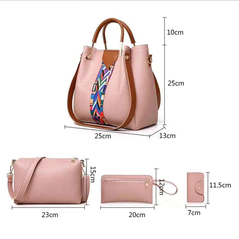 Luxury Handbag Set: Large Capacity, Tote, 4 Pcs Fashion