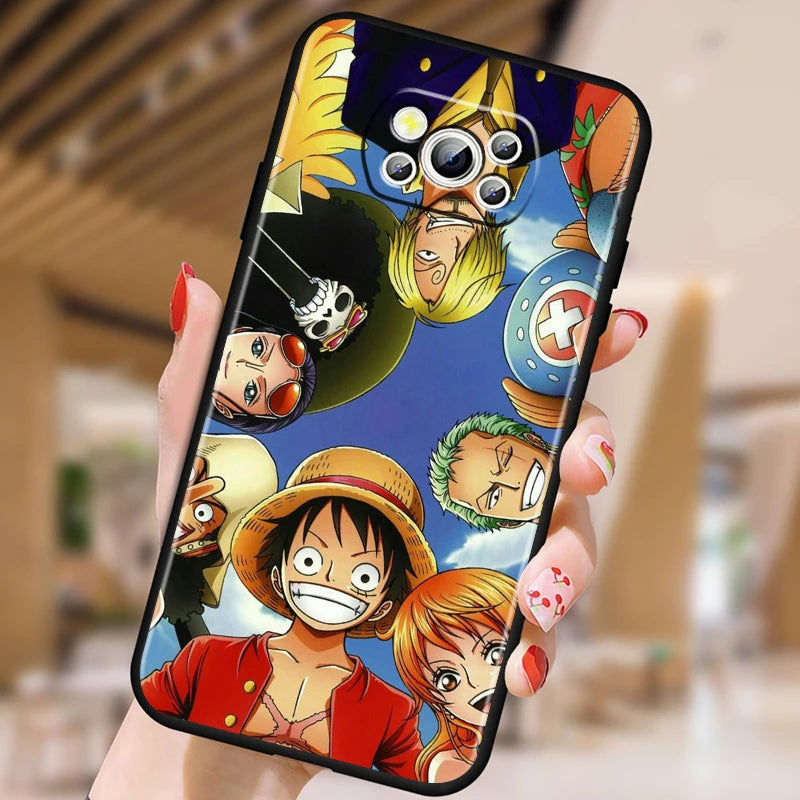 Anime Art Ones Pieces-fodral för Xiaomi: Svart TPU-telefonfodral