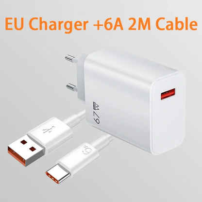 För Xiaomi 67W USB Snabbladdare 6A Typ C Kabeltelefon Strömadapter För Mi 12 11 POCO X5 X4 Pro Redmi Note9 10 11 Laddningslinje